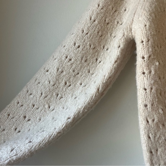 Rylee + Cru Girls Knit Cardigan Sweater 8-9Y Cream Button Front Wool Blend - Picture 3 of 11